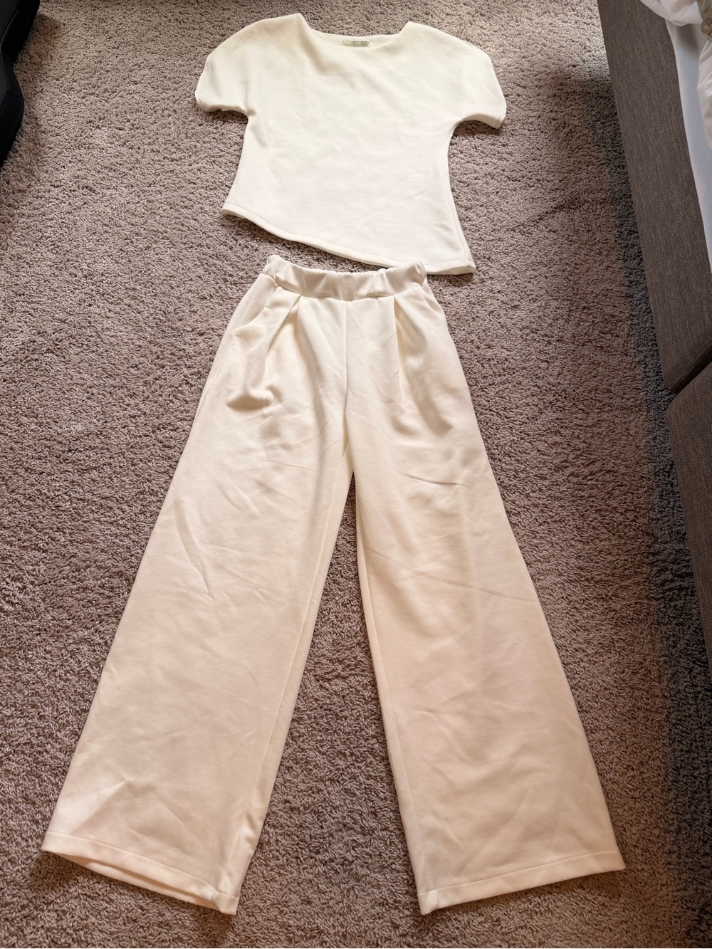 High-Rise Cream Wide-Leg Pants — Minimal Palazzo Style